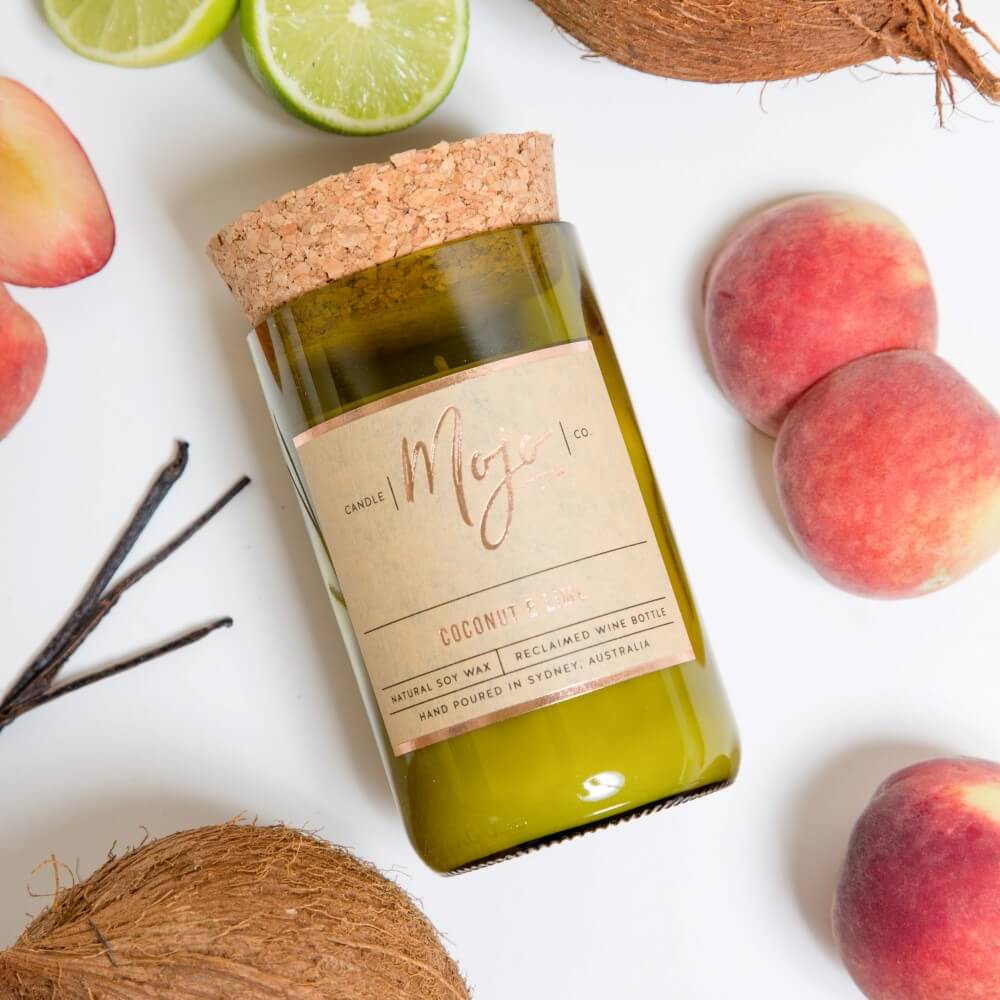 Coconut & Lime - Wine bottle candle