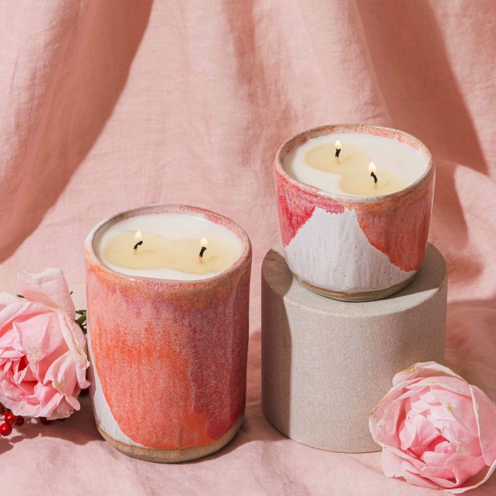 Hacienda - Sweet Rose & Dewberry - Ceramic candle