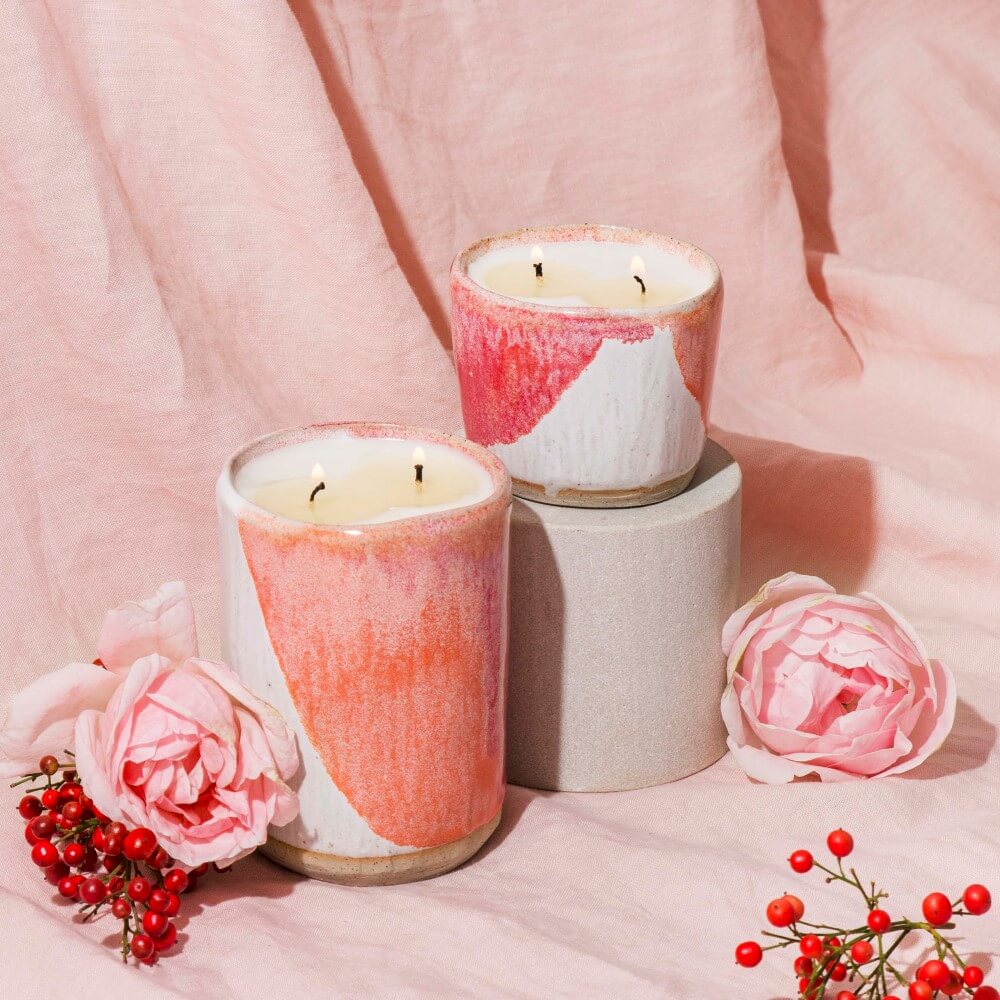 Hacienda - Sweet Rose & Dewberry - Ceramic candle