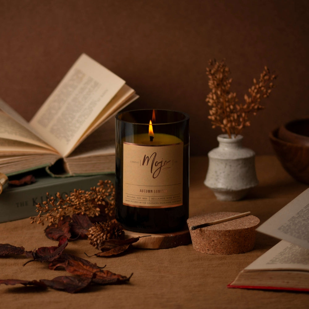AUTUMN LUMIERE - Autumn Limited Edition - Reclaimed Wine Bottle Soy Wax Candle