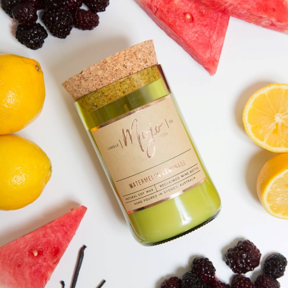 Watermelon Lemonade - Wine bottle candle