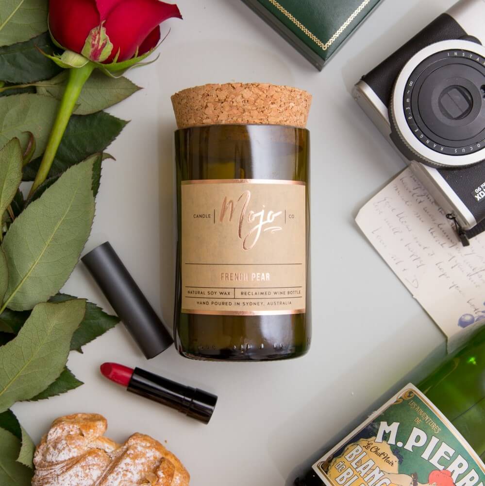 Rose, Pepper & Blackmint - Wine bottle candle
