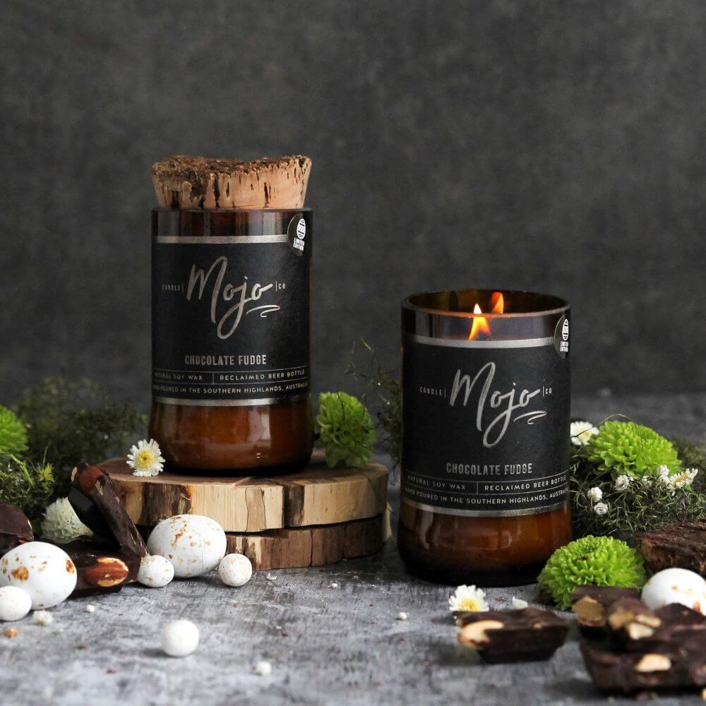 CHOCOLATE FUDGE - Limited Edition - Reclaimed Beer Bottle Candle
